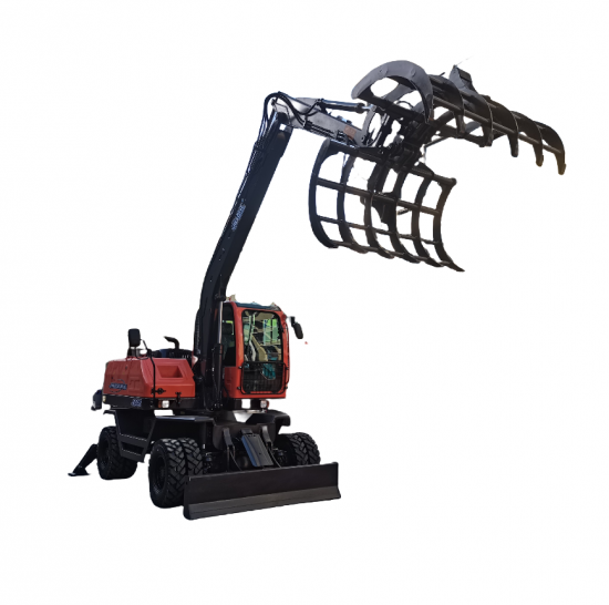 Jing Gong 95Z hydraulic wheeled excavator with cotton clip
